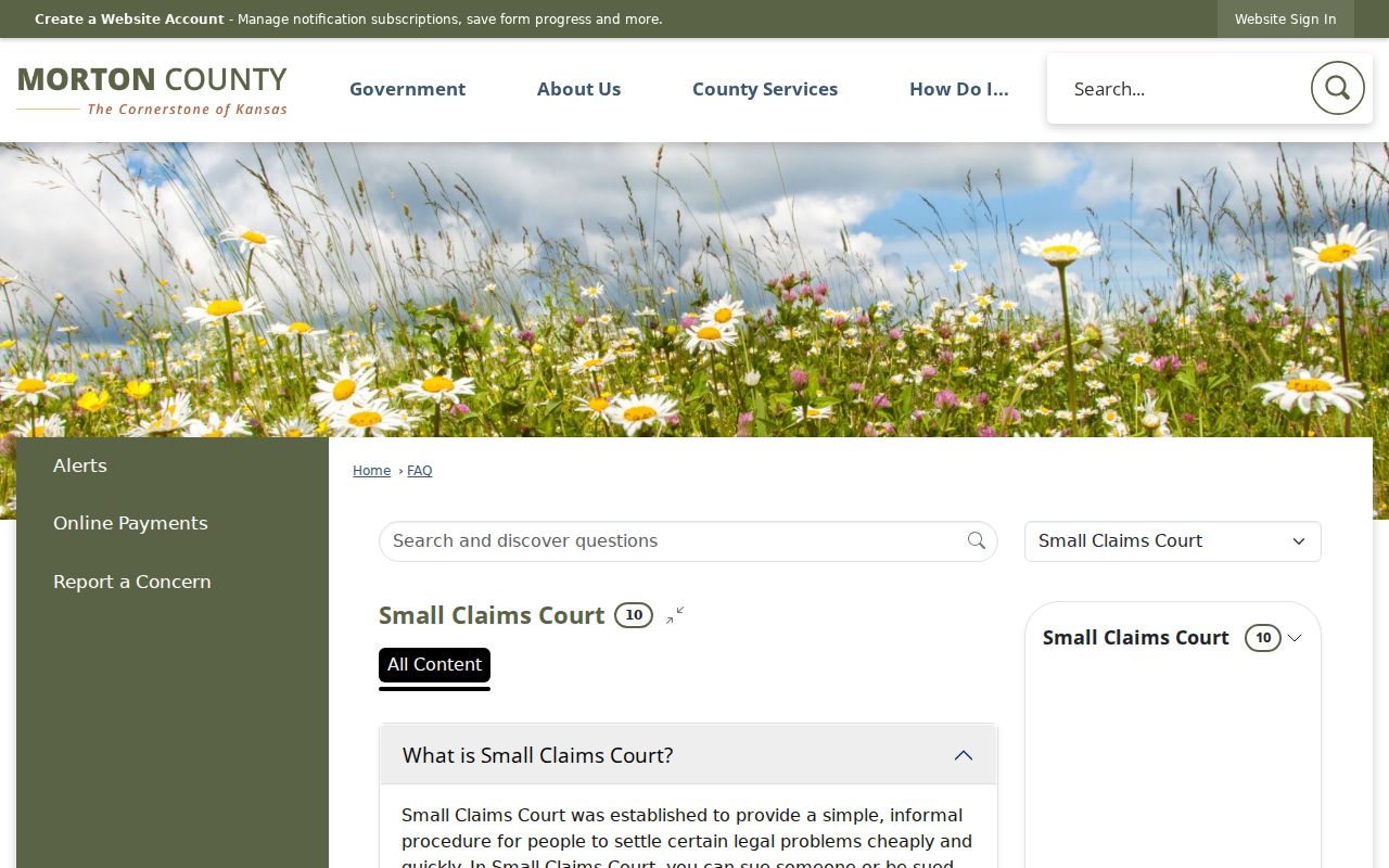 Morton County civil docket older small claims fee guidance