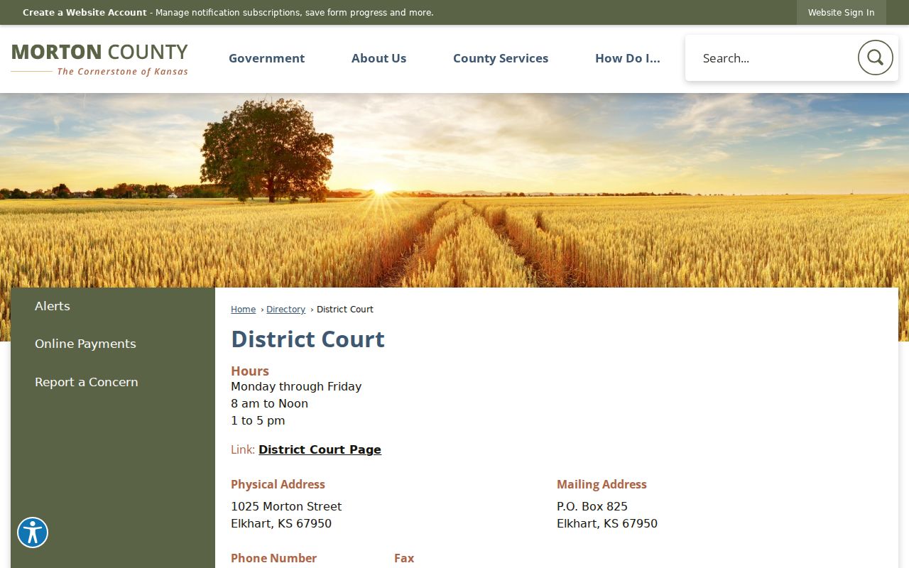 Morton County court records District Court staff directory