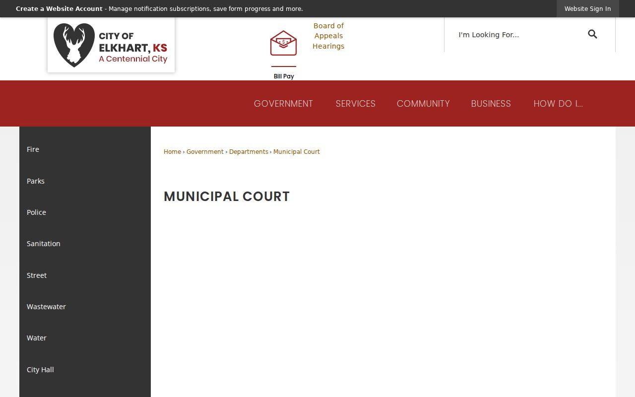 Elkhart court docket official Municipal Court information