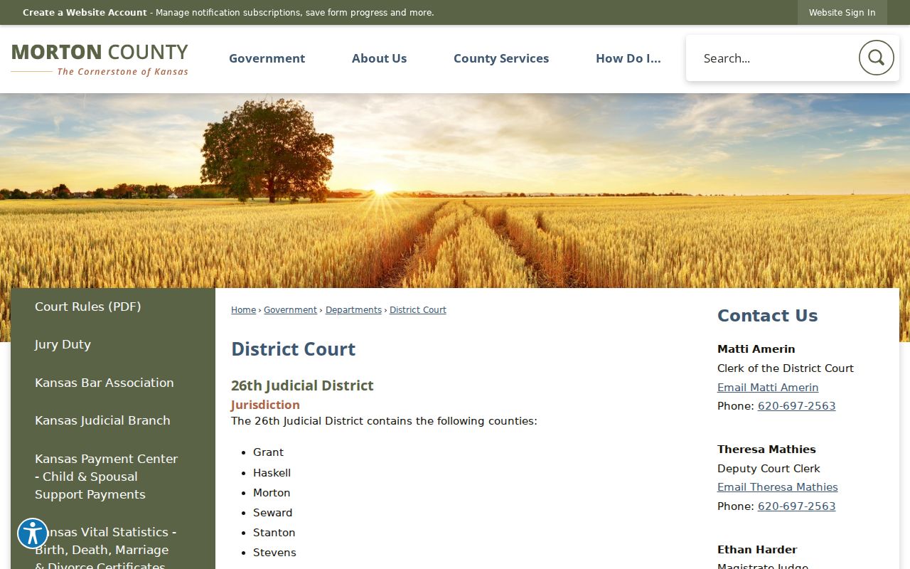 Morton County court docket District Court jurisdiction page