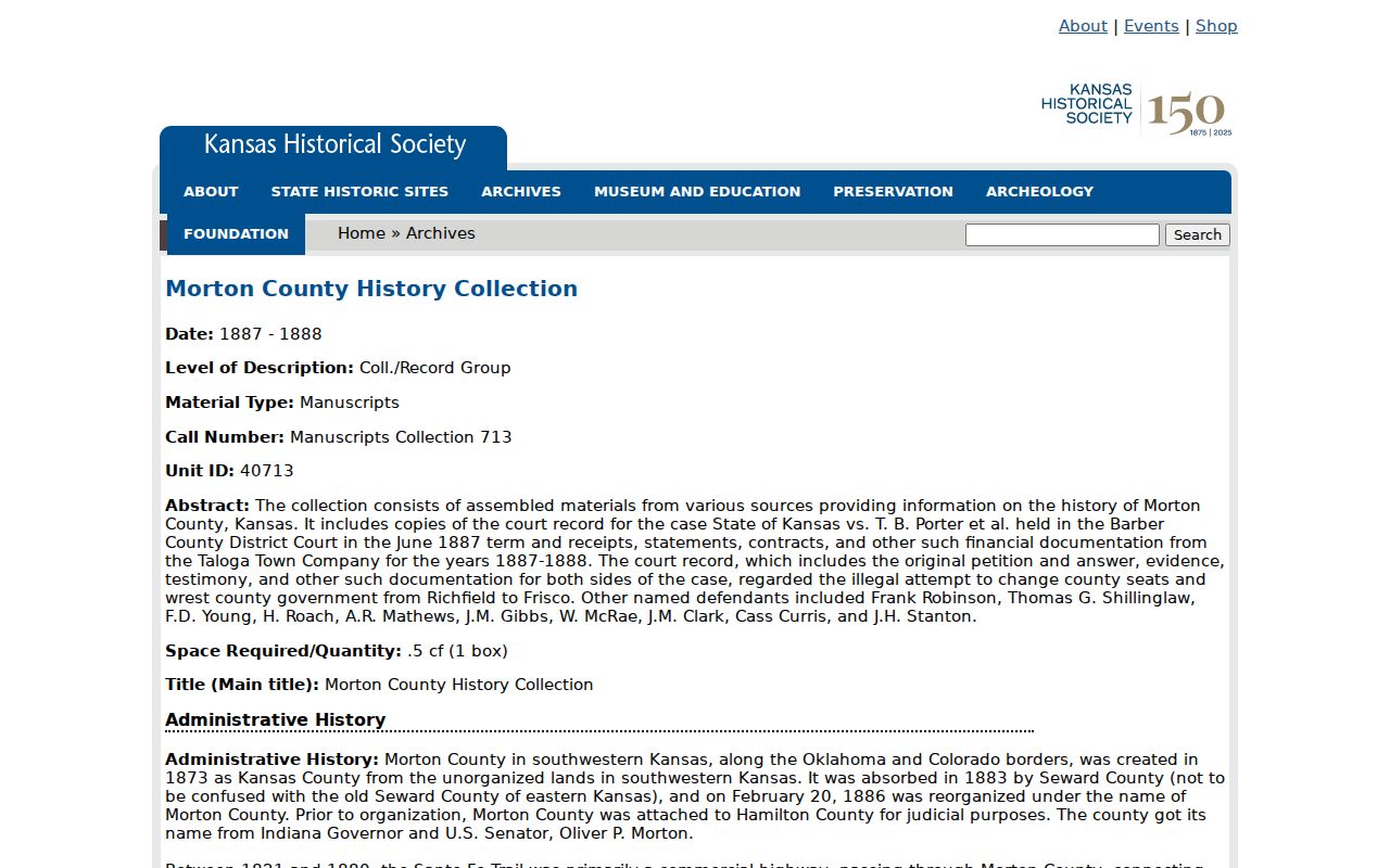 Richfield court docket Morton County historical archive collection