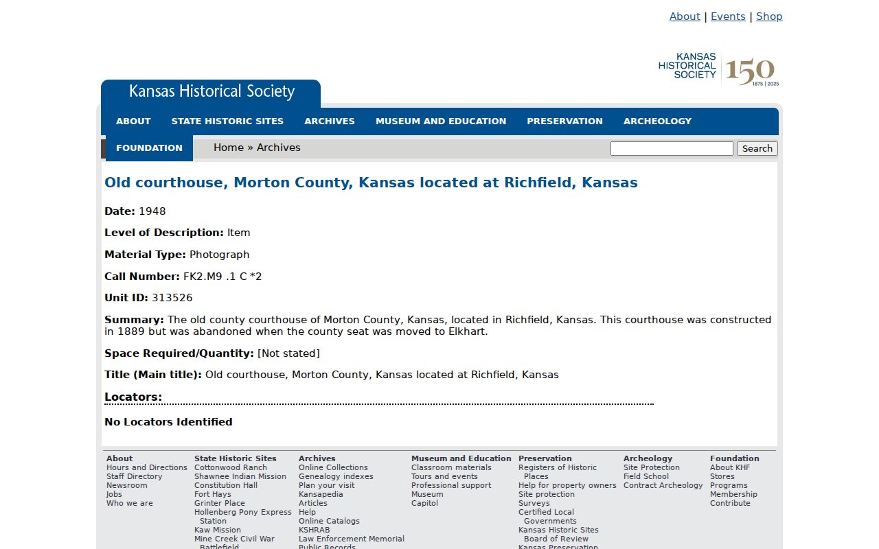 Richfield court docket old Morton County courthouse archive